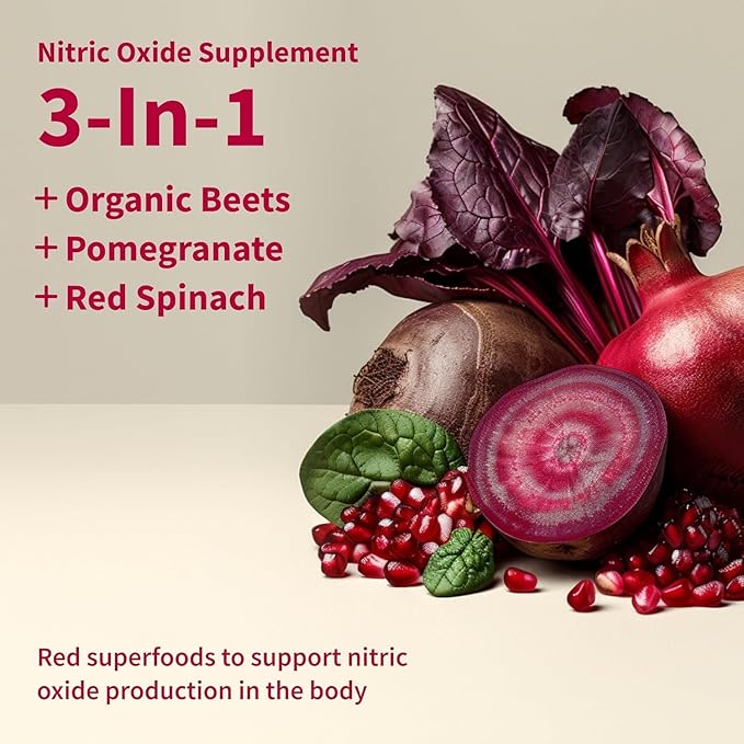 Snap Supplements Organic Beet Root Powder, Nitric Oxide Supplements for Men & Women, Beets, Pomegranate, B Vitamins & Red Spinach, Energy, Heart Health & Circulation Support, 30 Servings, Mixed Berry