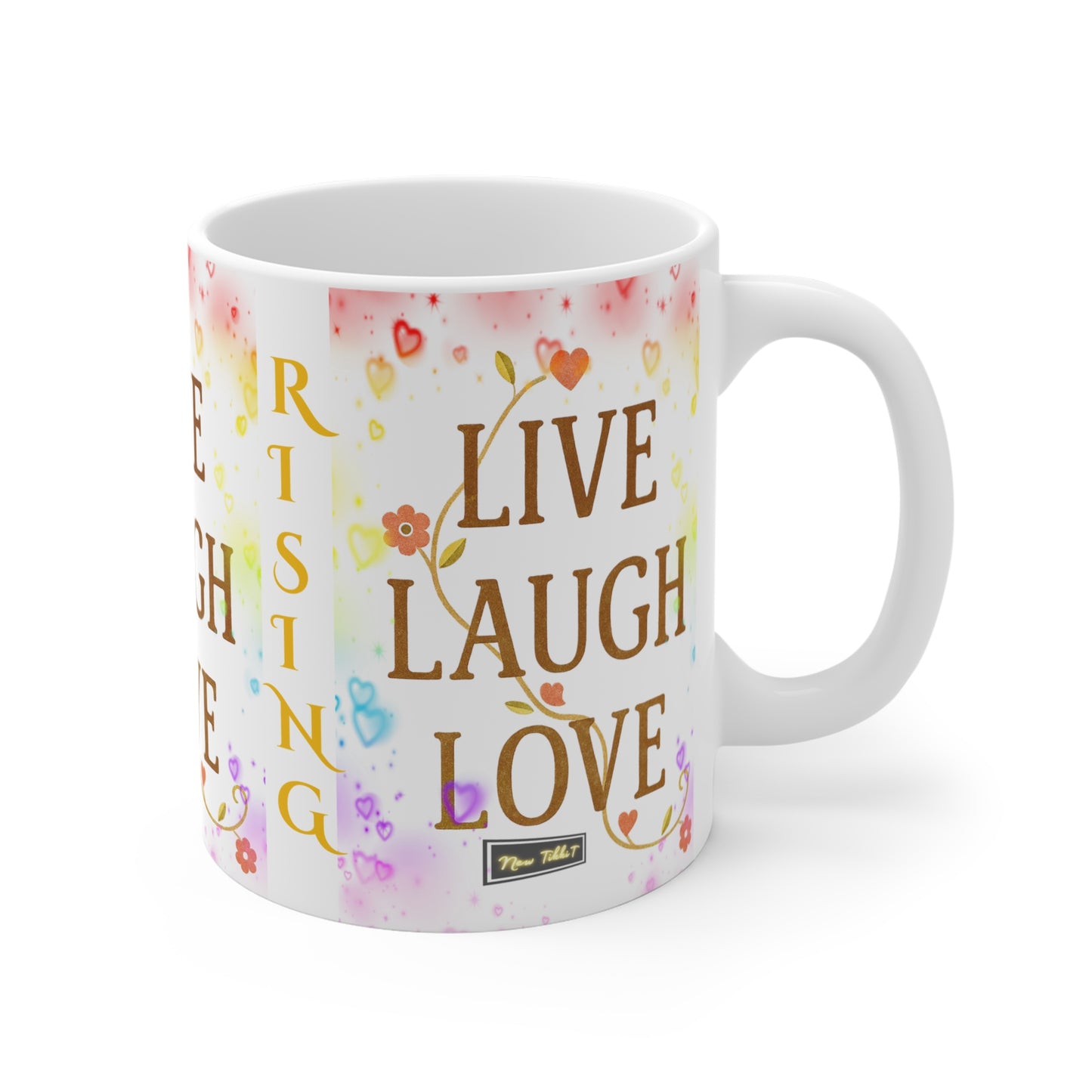 Inspirational Mug - Live Laugh Love, Grand Rising Coffee Cup, Motivational Gift for Friends, Family, Uplifting Decor, Joyful Drinkware