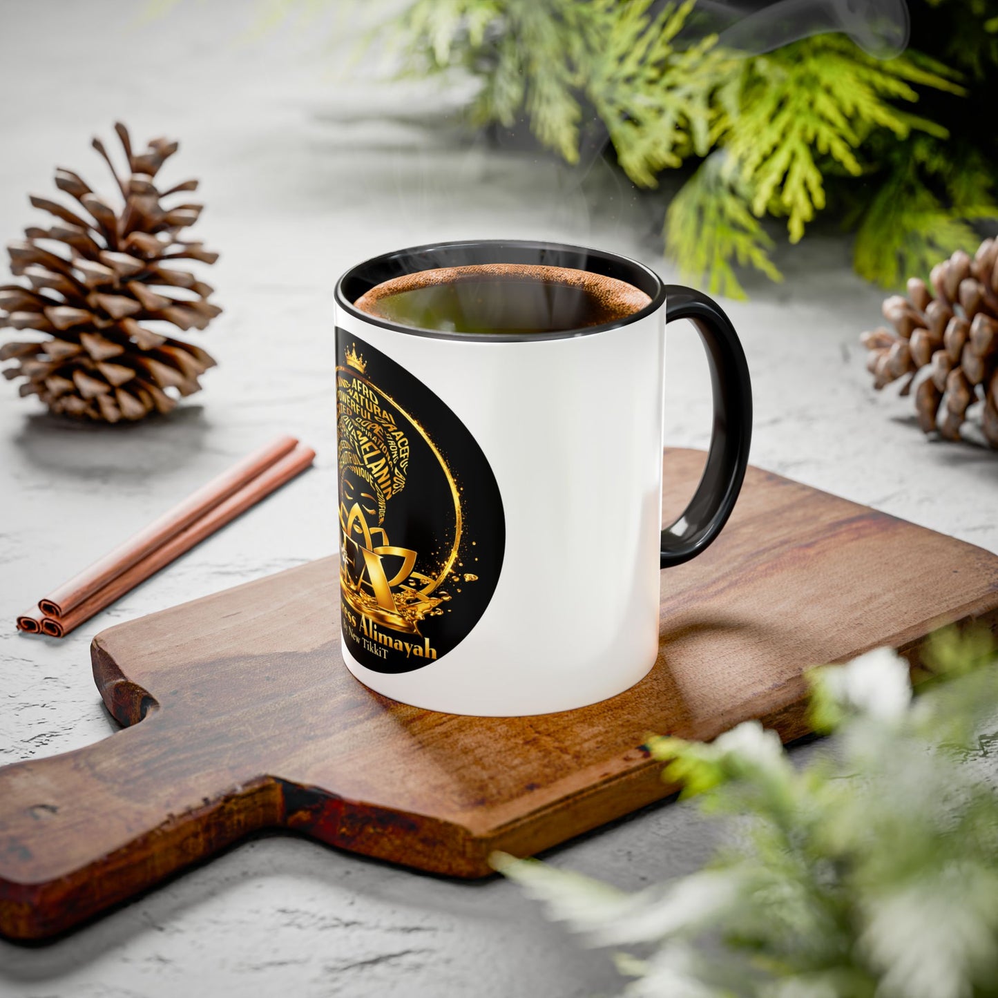 Empress Alimayah Gold Afro Crown Mug Black Interior 11oz & 15oz