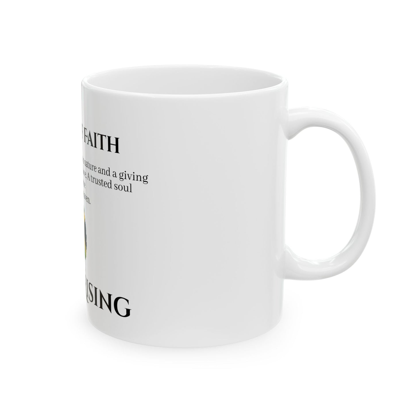 Inspirational Ceramic Mug - Woman of Faith | Grand Rising Coffee Cup, Gift for Her, Encouragement Mug, Motivational Drinkware