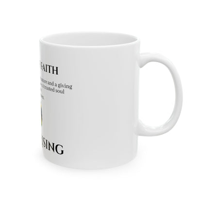 Inspirational Ceramic Mug - Woman of Faith | Grand Rising Coffee Cup, Gift for Her, Encouragement Mug, Motivational Drinkware