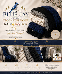 Blue Jay Cotton Crochet Blanket by Saelari