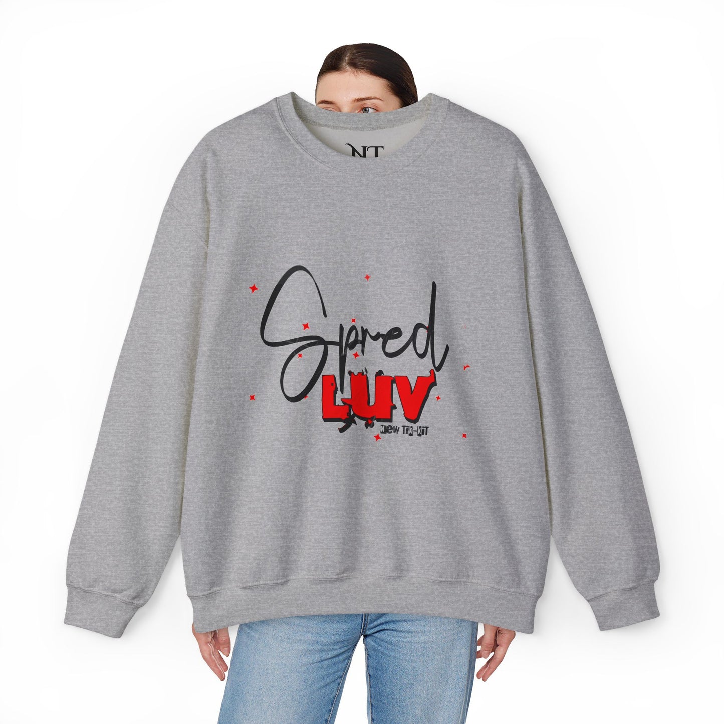 Inspirational Crewneck Sweatshirt - "Spread LUV" Design - Unisex Heavy Blend™