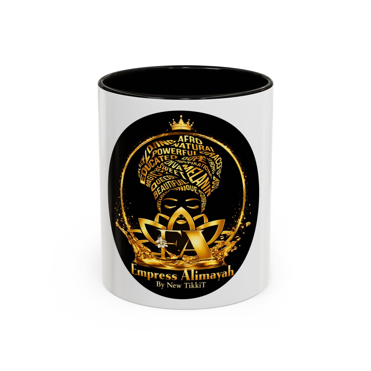 Empress Alimayah Gold Afro Crown Mug Black Interior 11oz & 15oz