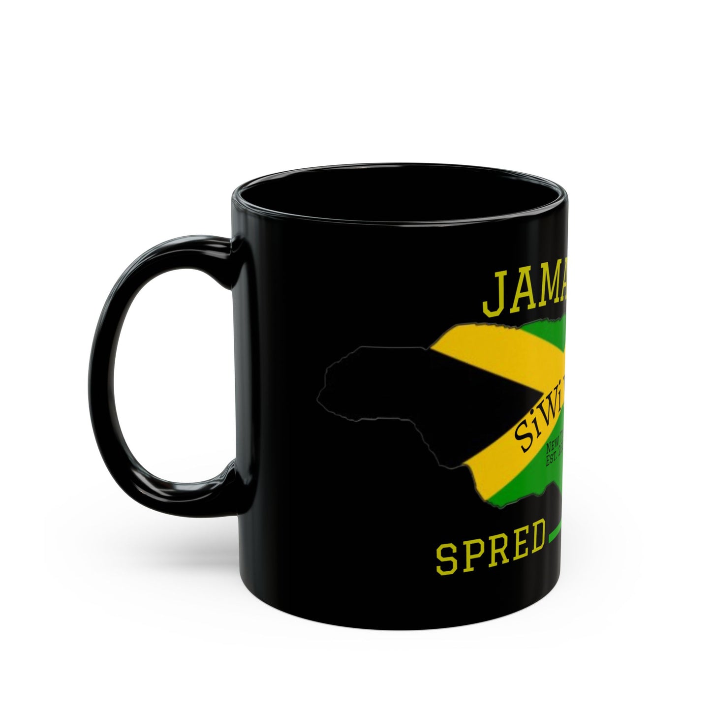 Jamaican Heritage Black Mug for Tea/Coffee Lovers, Gift for Friends, Travel Memento, 11oz & 15oz Options