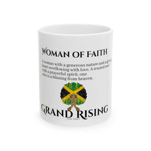 Inspirational Ceramic Mug - Woman of Faith | Grand Rising Coffee Cup, Gift for Her, Encouragement Mug, Motivational Drinkware