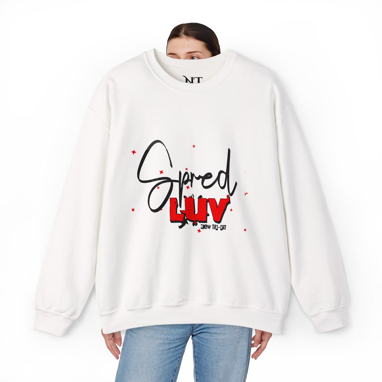 Inspirational Crewneck Sweatshirt - "Spread LUV" Design - Unisex Heavy Blend™