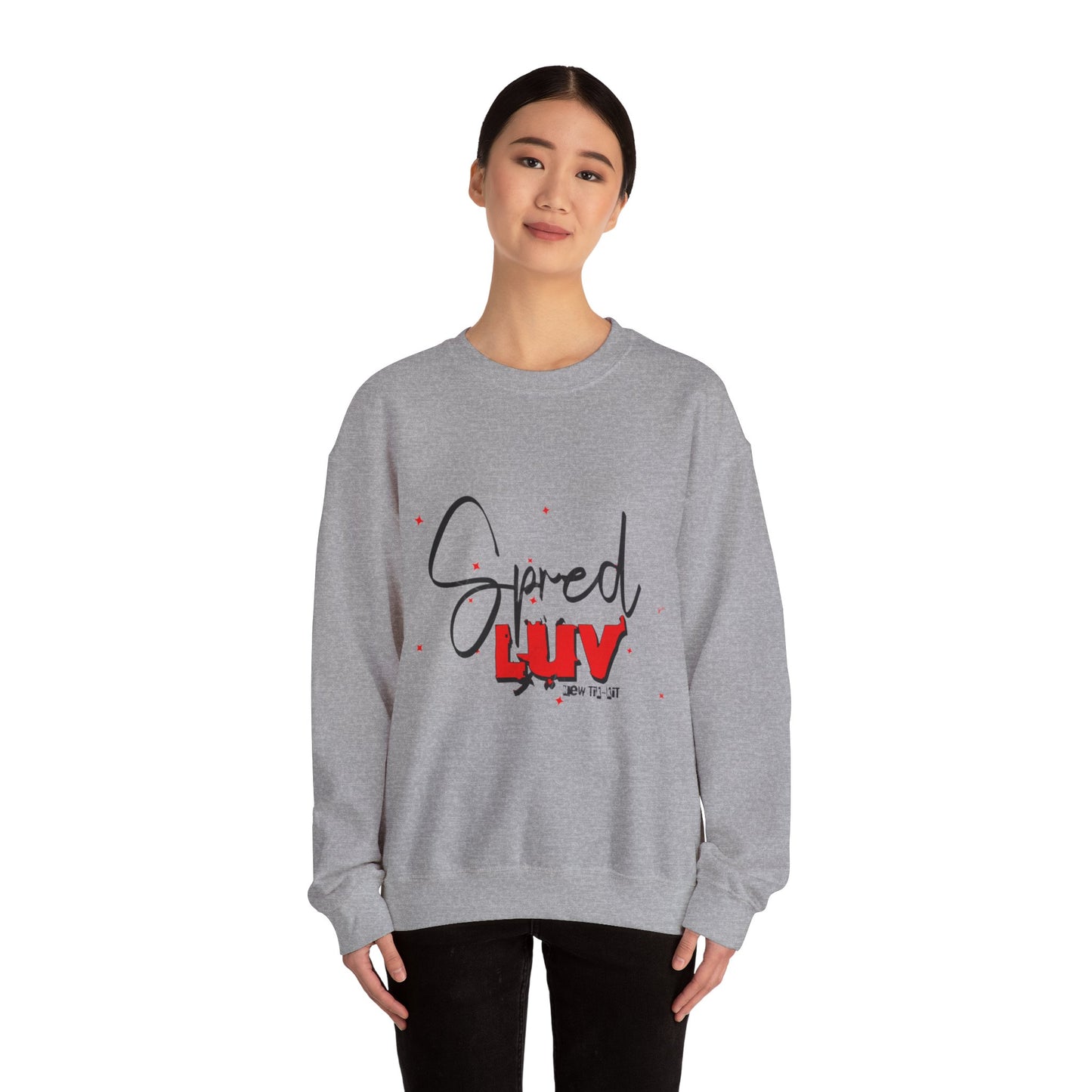 Inspirational Crewneck Sweatshirt - "Spread LUV" Design - Unisex Heavy Blend™