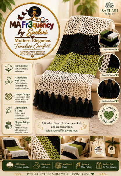Toddler Cotton Crochet Blanket Nature D!vine MA Fr3quency D!vine by Saelari™