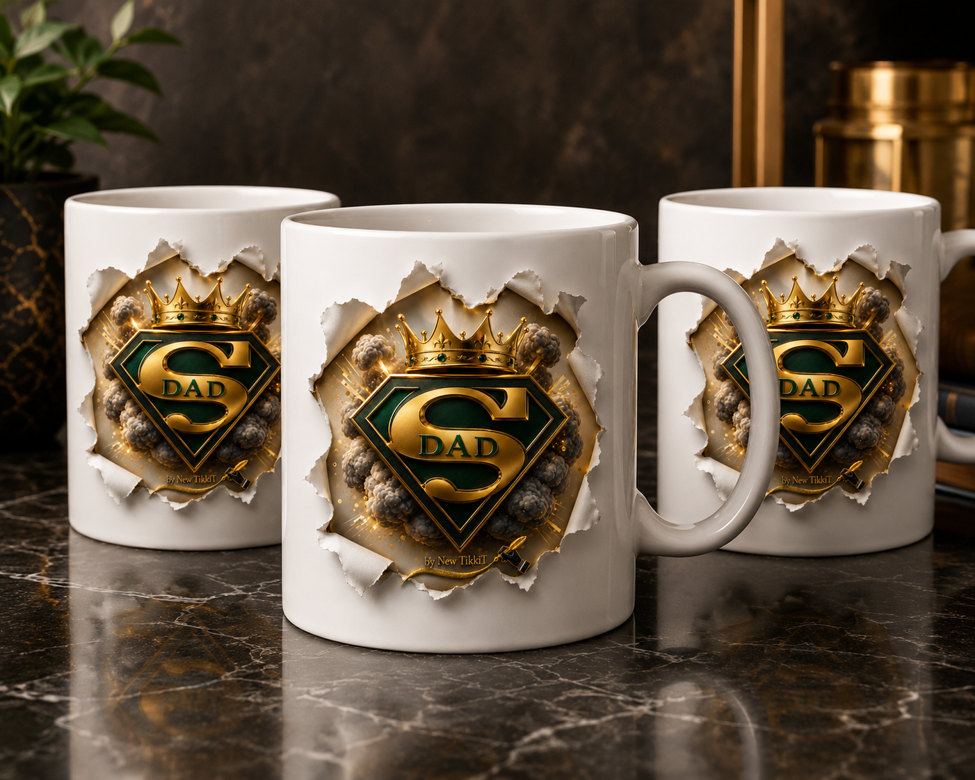 Super Dad Ceramic Mug by New TikkiT
