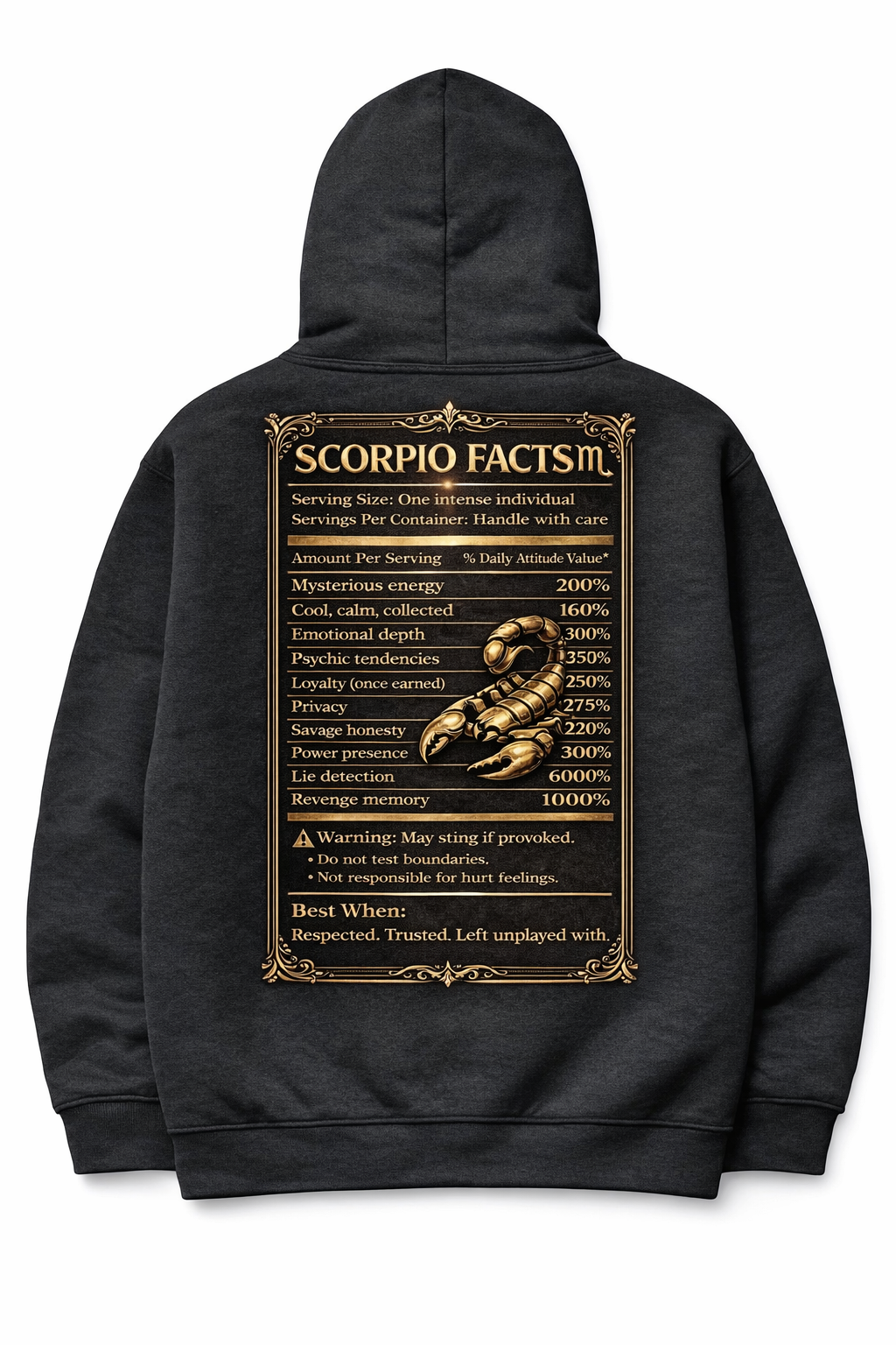 Scorpio Facts™ Luxury Hoodie Bold, Mysterious, Unstoppable by New TikkiT