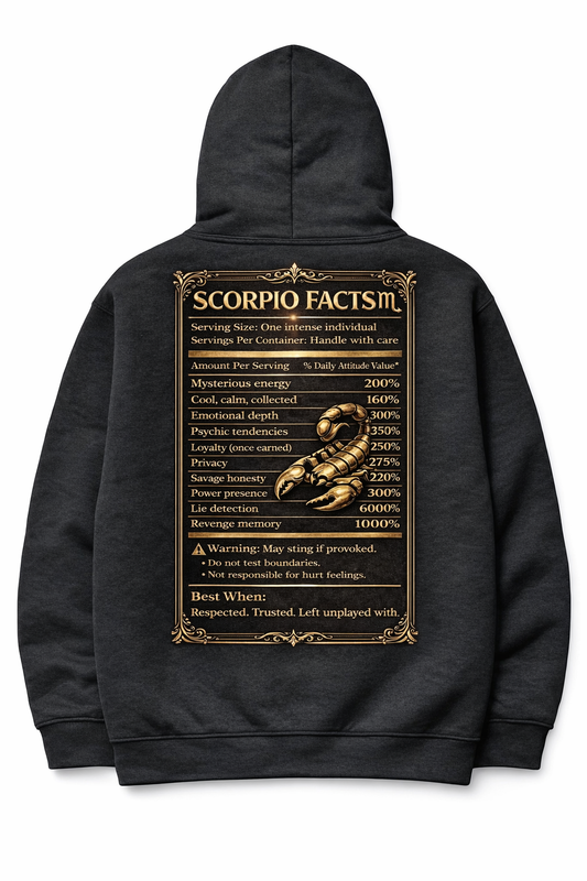 Scorpio Facts™ Luxury Hoodie Bold, Mysterious, Unstoppable by New TikkiT