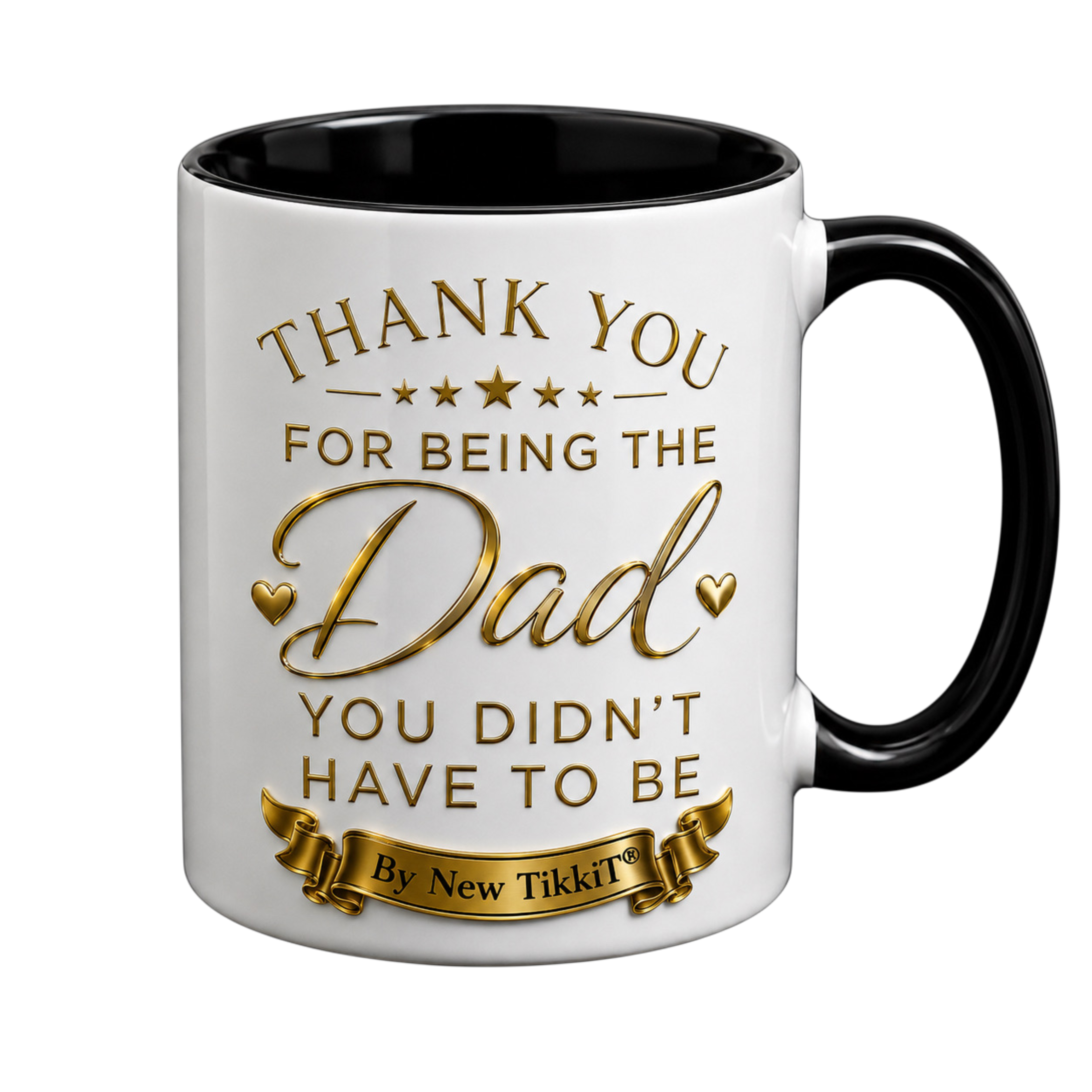 Father's Day Thank You Dad Ceramic Mug by New TikkiT