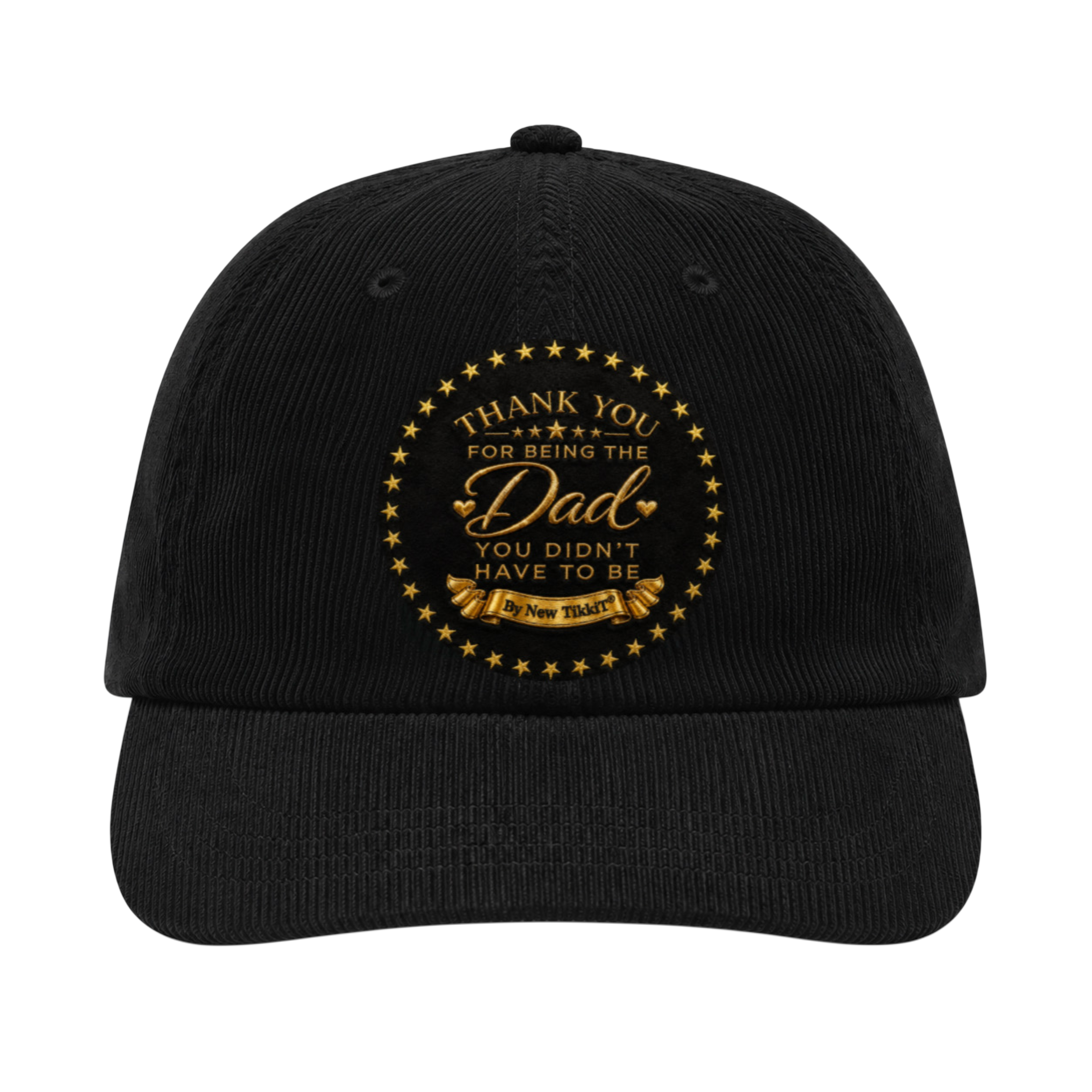 Father's Day Thank You Black Corduroy Cap by New TikkiT