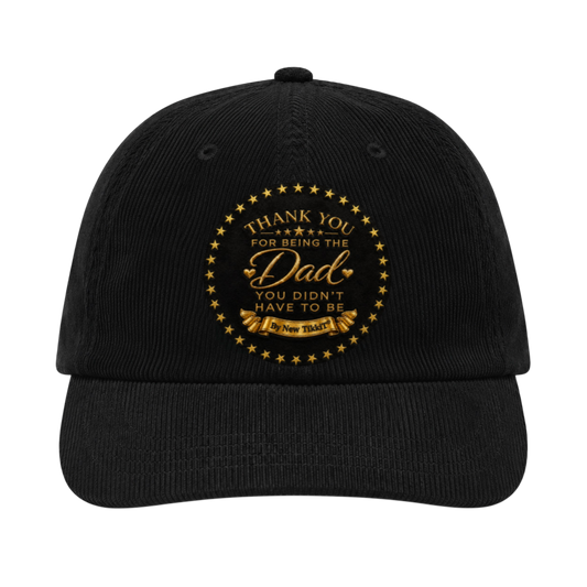 Father's Day Thank You Black Corduroy Cap by New TikkiT
