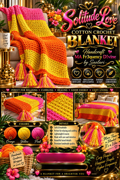 Solitude Love Cotton Crochet Blanket Handcraft MA Fr3quency D!vine by Saelari